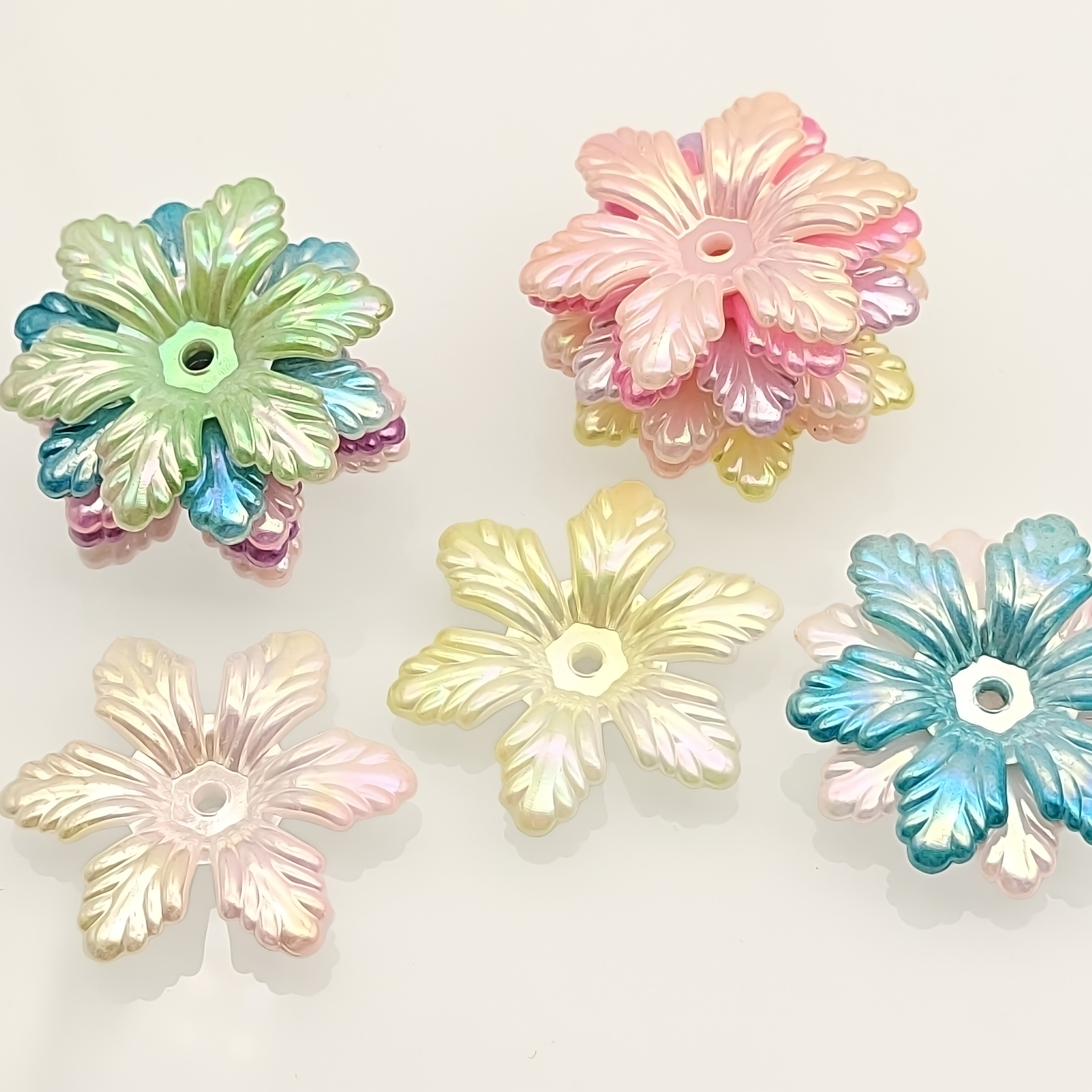44pcs Acrylic Flower Beads for DIY Jewelry Making